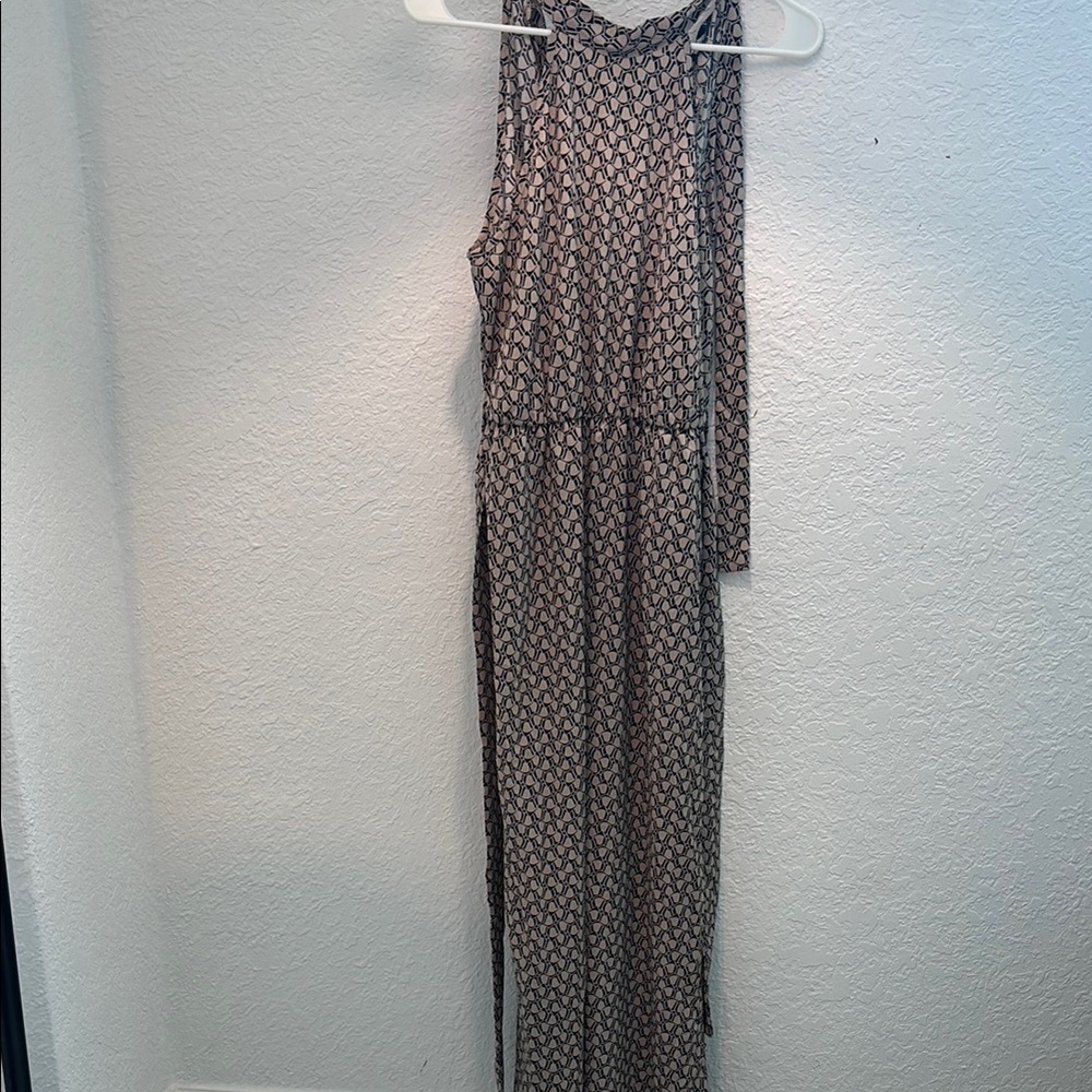 SHEIN Black and Brown Geometric Jumpsuit